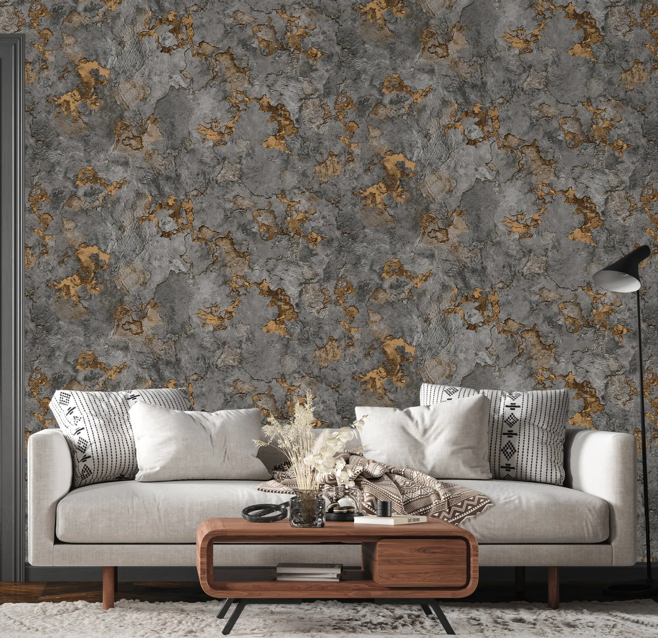 Gray Embossed Wallpaper – Understated Shimmer (24109-4)